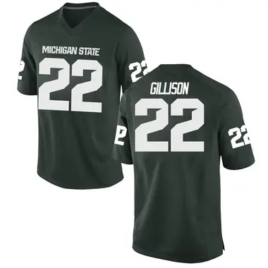 Green Tyler Gillison Men's Michigan State Spartans Football College Jersey - Game