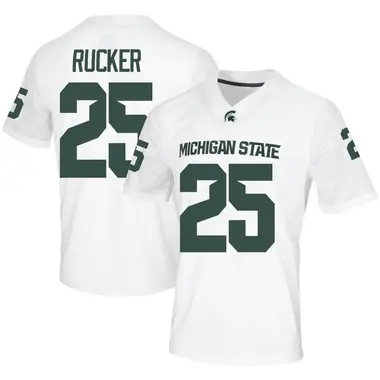 White Chance Rucker Men's Michigan State Spartans Football Jersey - Game