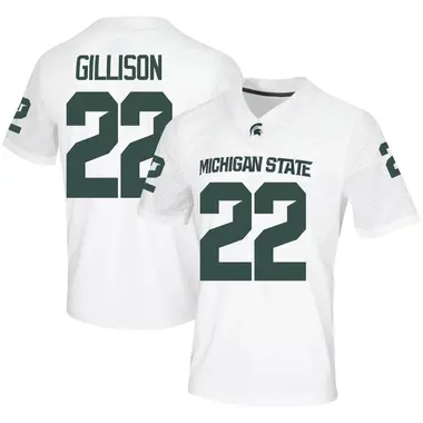 White Tyler Gillison Men's Michigan State Spartans Football Jersey - Game